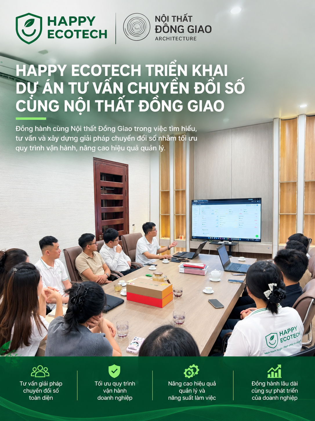 HAPPY ECOTECH TRIỂN KHAI TASKFLOW CHO KIẾN TRÚC NỘI THẤT ĐỒNG GIAO